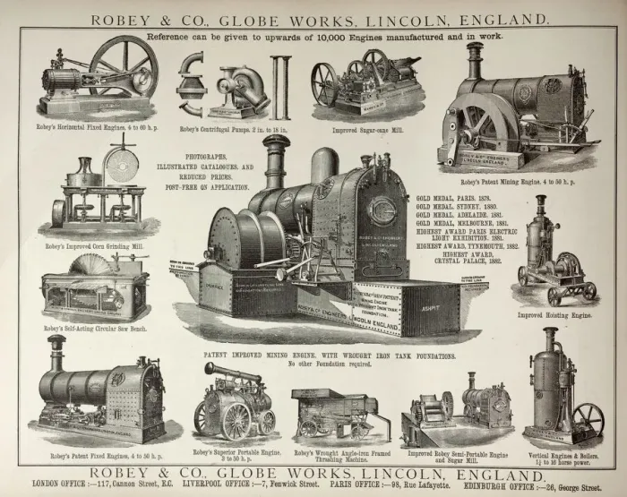 Framed Print : Steam Engine Advertisement Print circa 1883 Framed Print : Steam Engine Advertisement Print circa 1883