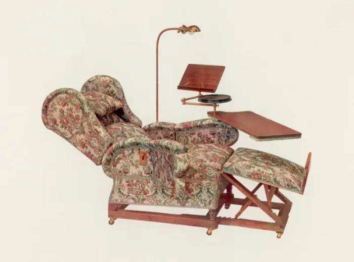 Framed Print : Adjustable Armchair Print with Integrated Features Framed Print : Adjustable Armchair Print with Integrated Features