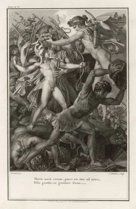 Framed Print : Aeneas in Battle Print Framed Print : Aeneas in Battle Print