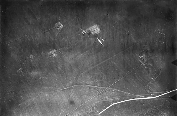 Aerial photograph of La Grange en Haye, France, WW1