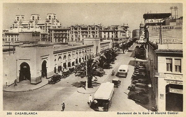 Aerial view of Boulevard de la Gare, Casablanca, Morocco