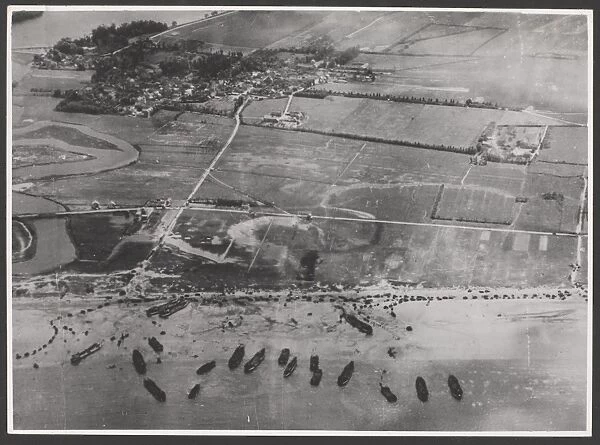 Aerial view of the initial landings, taken from low-flying R