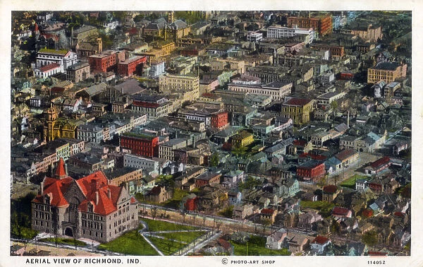 Aerial View of Richmond, Indiana, USA