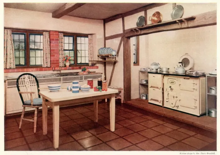 Framed Print : Aga Kitchen Print - Modern Two-Unit Aga Installation Framed Print : Aga Kitchen Print - Modern Two-Unit Aga Installation