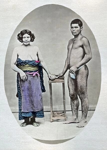 Ainu couple, Japan, circa 1880s