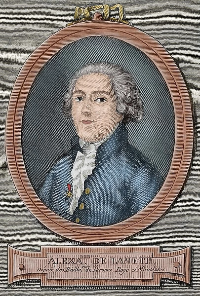 Alexandre de Lameth (1760-1829). Colored engraving