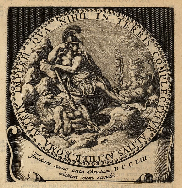 Allegorical figure of the Roman Empire, Romulus and Remus
