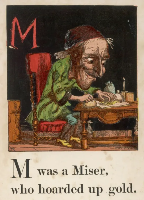 Framed Print : Alphabet Print: Miser Mary Evans Framed Print : Alphabet Print: Miser Mary Evans