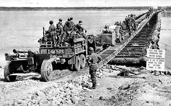 American Troops crossing the Rhine, Second World War, 1945