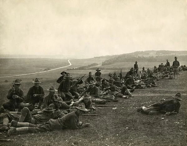 American troops on a training exercise, France, WW1
