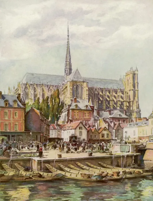 Framed Print : Amiens Cathedral Print, circa 1910 Framed Print : Amiens Cathedral Print, circa 1910