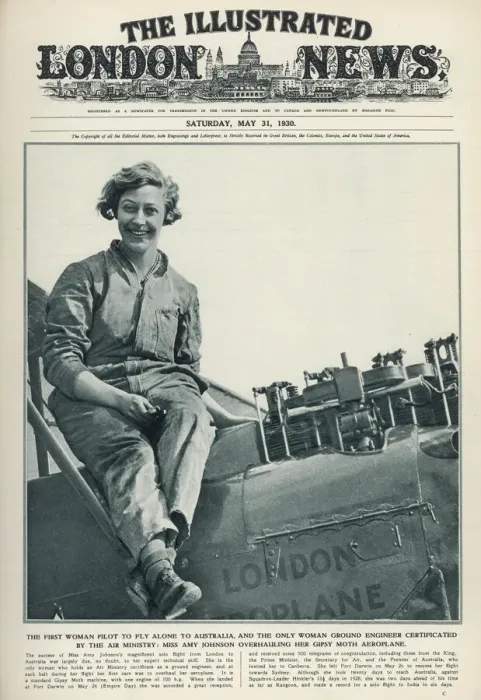 Framed Print : Amy Johnson Overhauling Gypsy Moth Aeroplane Print Framed Print : Amy Johnson Overhauling Gypsy Moth Aeroplane Print