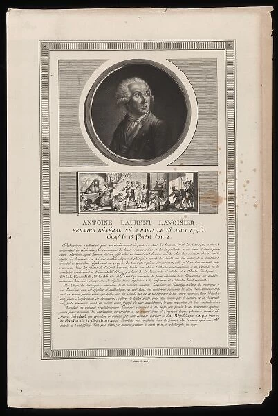 Antoine Laurent Lavoisier, fermier general. Ne a Paris le 16