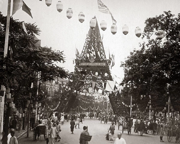 Arch celebrating Queen Victorias Jubiee, 1887, Shanghai, Ch