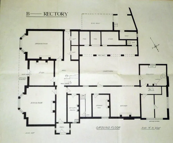 Framed Print : Borley Rectory Ground Floor Architectural Print, 1937 Framed Print : Borley Rectory Ground Floor Architectural Print, 1937
