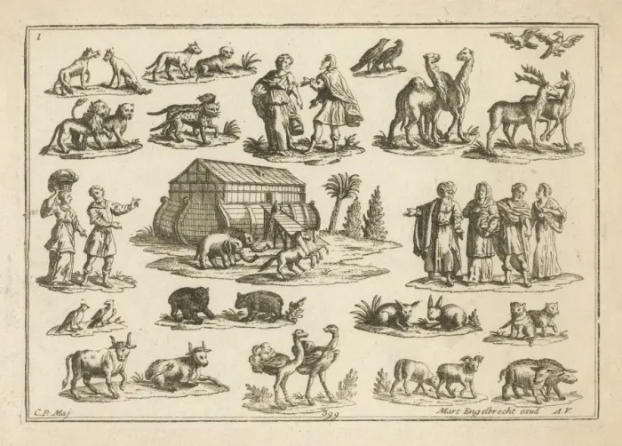Framed Print : Noah's Ark Print featuring Animals