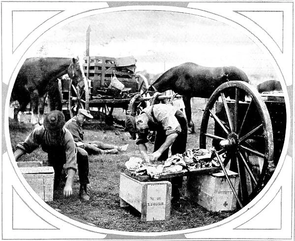 An army cook and field-kitchen