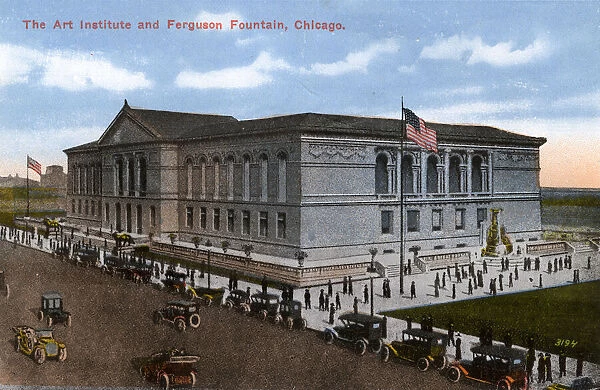 Art Institute and Ferguson Fountain, Chicago, Illinois, USA