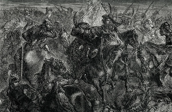 The attack on Montroses cavalry at the Battle of Kilsyth, near Stirling, Scotland