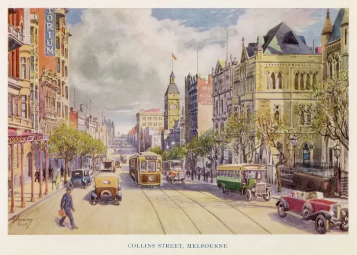 Framed Print : Collins Street Melbourne Print Framed Print : Collins Street Melbourne Print