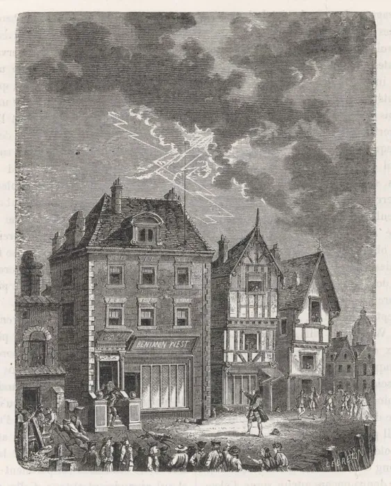 Framed Print : Benjamin Franklin's Lightning Conductor Print Framed Print : Benjamin Franklin's Lightning Conductor Print