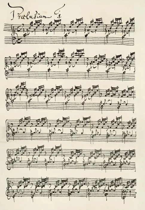Framed Print : Bach Prelude Print: Wohltemperirte Clavir, Prelude No. 1 Framed Print : Bach Prelude Print: Wohltemperirte Clavir, Prelude No. 1