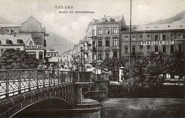 Bad Ems - Bridge and Bahnhofstrasse (Railway Station Street)