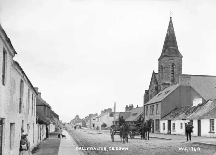 Framed Print : Early 20th Century Print of Ballywalter Main Street Framed Print : Early 20th Century Print of Ballywalter Main Street