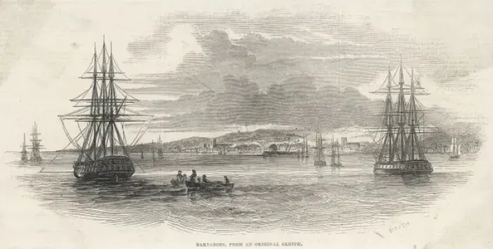 Framed Print : Barbados 1845 Print of a West Indian Island Framed Print : Barbados 1845 Print of a West Indian Island