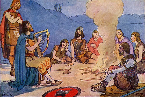A Bard singing to Ancient Britons