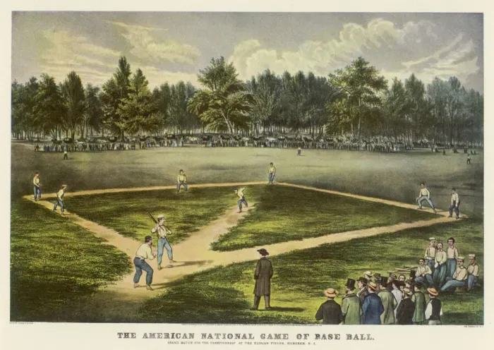 Framed Print : Print of a Baseball Game at the Elysian Fields, Hoboken