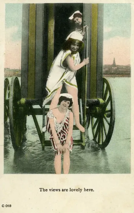 Framed Print : Bournemouth Bathing Machine Print, 1910s Framed Print : Bournemouth Bathing Machine Print, 1910s