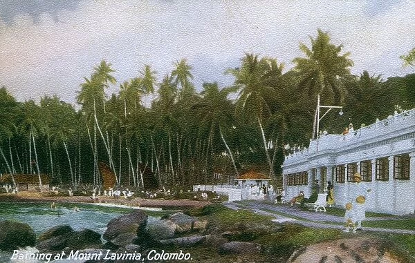 Bathing at Mount Lavinia, Ceylon (Sri Lanka)