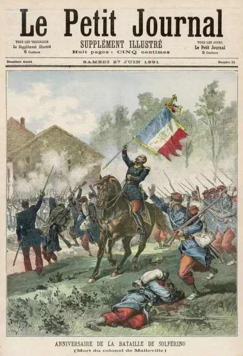 Framed Print : Print of the Battle of Solferino, a decisive Italian victory near Verona Framed Print : Print of the Battle of Solferino, a decisive Italian victory near Verona