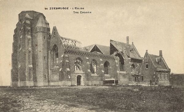 Belgium - Zeebrugge - Damaged church