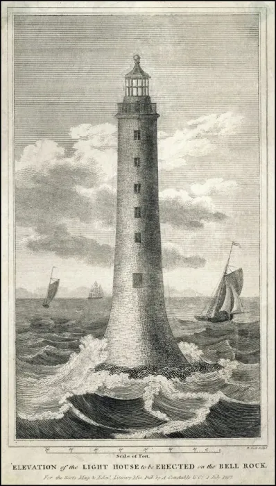 Framed Print : Bell Rock Lighthouse Proposed Elevation Print