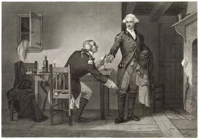Framed Print : Print of Benedict Arnold and Major Andre, 1779 Framed Print : Print of Benedict Arnold and Major Andre, 1779