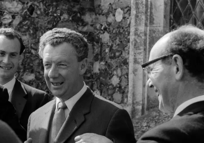 Framed Print : Benjamin Britten Laughing Print 1963