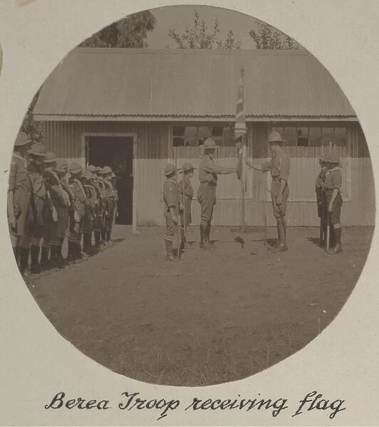 Berea Scout Troop, South Africa, receiving flag