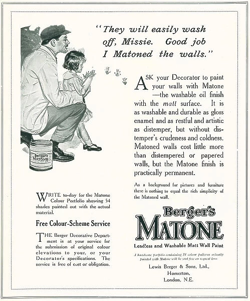 Berger's Matone Advertisement