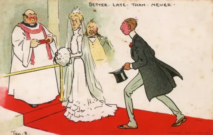 Framed Print : 1903 Print: A Bride's Disapproving Gaze Framed Print : 1903 Print: A Bride's Disapproving Gaze