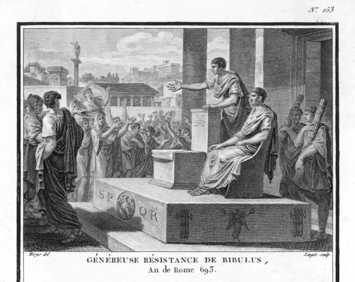 Framed Print : Bibulus Opposing Caesar Print Framed Print : Bibulus Opposing Caesar Print