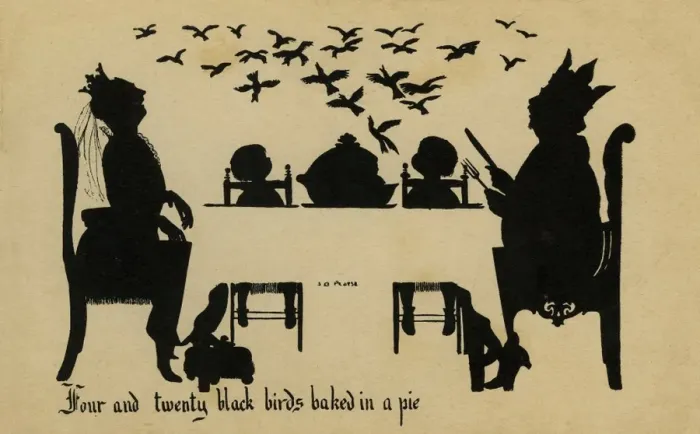 Framed Print : Four & Twenty Blackbirds Print, circa 1918 Framed Print : Four & Twenty Blackbirds Print, circa 1918