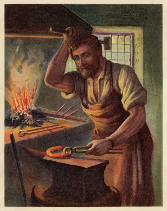 Framed Print : Print of a Village Blacksmith Framed Print : Print of a Village Blacksmith