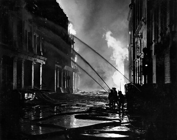 Blitz in the City of London - AFS firefighters, WW2