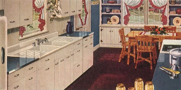 Blue and White Kitchen Date: 1948