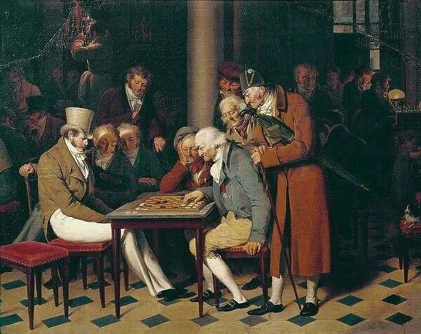 BOILLY, Louis Leopold (1761-1845). Game of Draughts