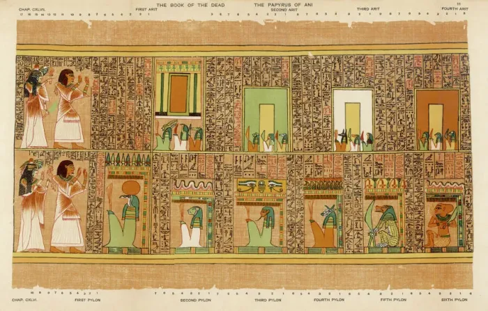 Framed Print : Print of Ani and his wife approaching the Seven Gates of Arit Framed Print : Print of Ani and his wife approaching the Seven Gates of Arit
