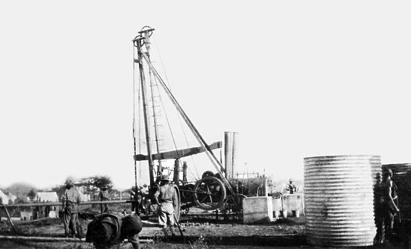 Boring for water in camp near Taveta, East Africa, WW1
