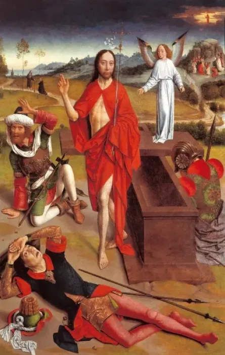 Framed Print : Dirck Bouts Print - Resurrection, Flemish Tempera on Wood Framed Print : Dirck Bouts Print - Resurrection, Flemish Tempera on Wood
